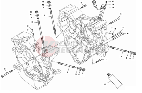 HALF-CRANKCASES PAIR