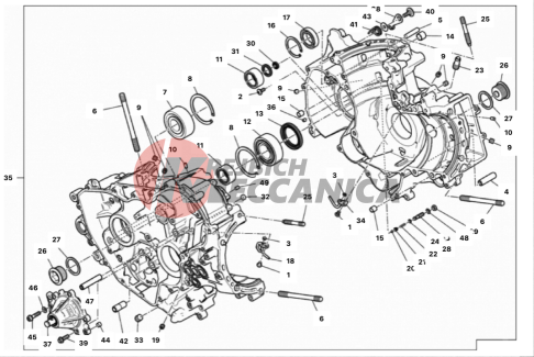HALF-CRANKCASES PAIR