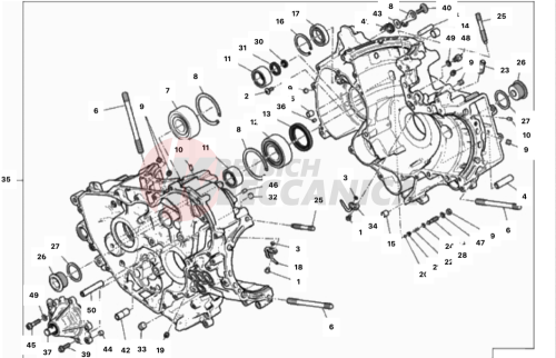 HALF-CRANKCASES PAIR