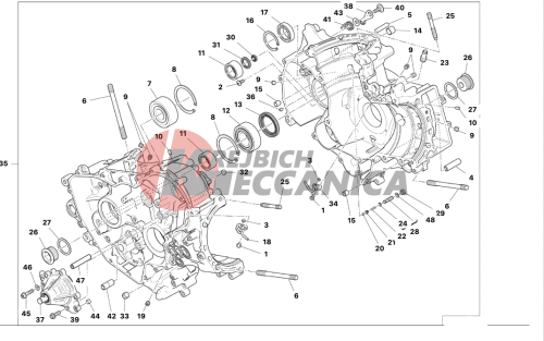 HALF-CRANKCASES PAIR