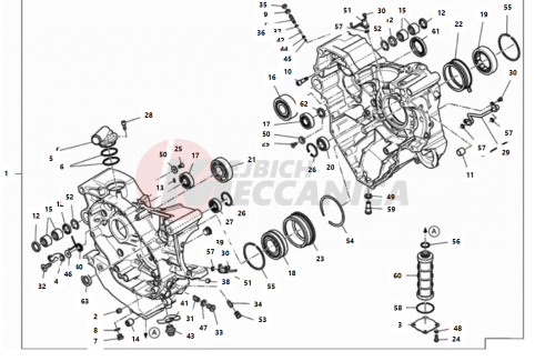 HALF-CRANKCASES PAIR