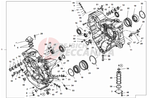 HALF-CRANKCASES PAIR