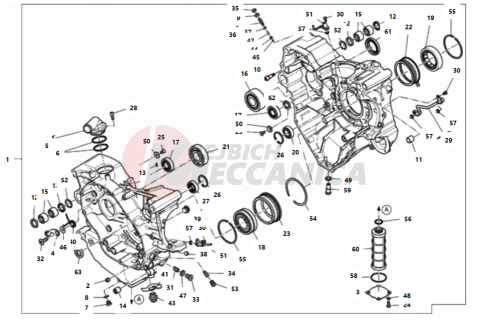 HALF-CRANKCASES PAIR