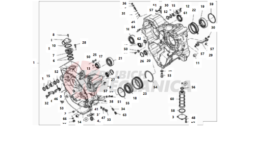 HALF-CRANKCASES PAIR