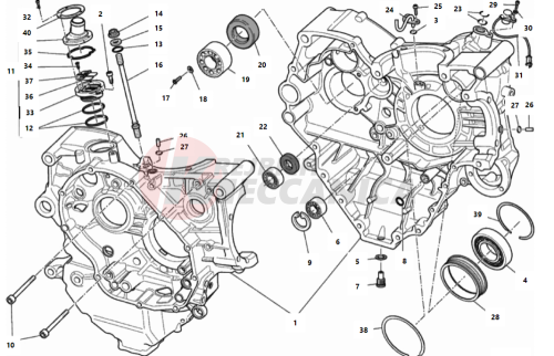 HALF-CRANKCASES PAIR