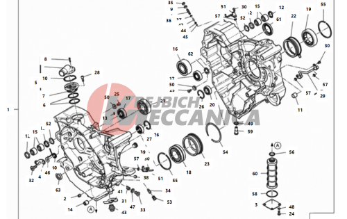 HALF-CRANKCASES PAIR