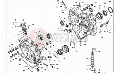 HALF-CRANKCASES PAIR