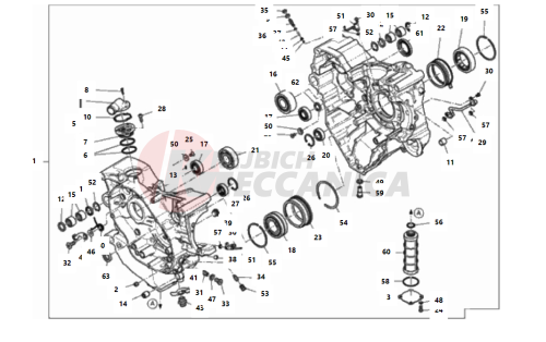 HALF-CRANKCASES PAIR