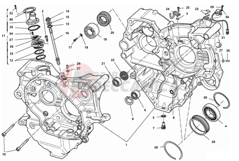 HALF-CRANKCASES PAIR