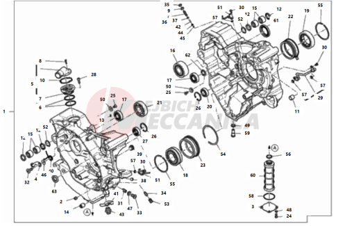 HALF-CRANKCASES PAIR