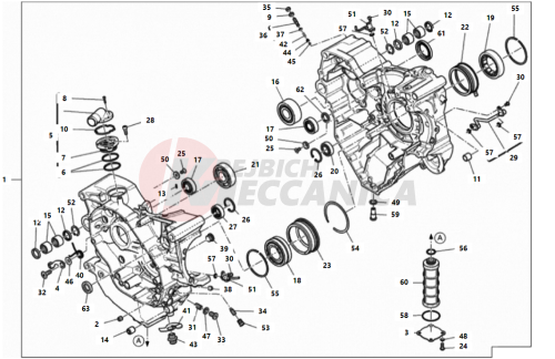 HALF-CRANKCASES PAIR