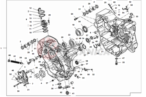 HALF-CRANKCASES PAIR