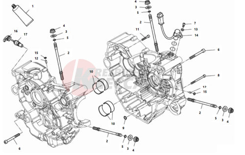 HALF-CRANKCASES PAIR