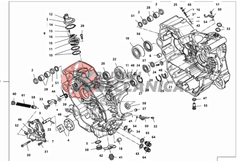 HALF-CRANKCASES PAIR