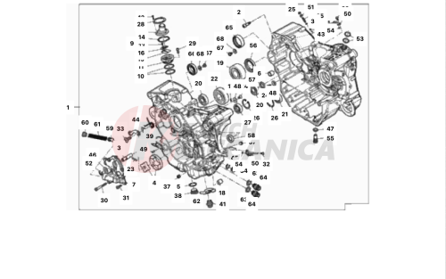 HALF-CRANKCASES PAIR