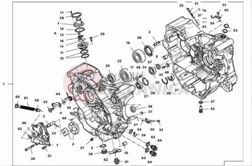 HALF-CRANKCASES PAIR