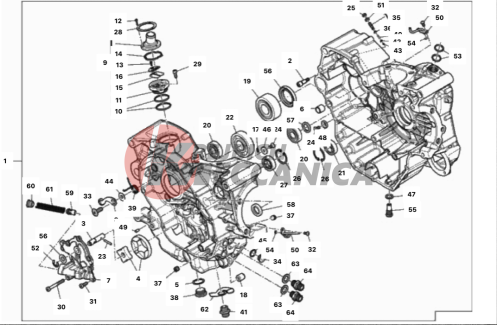 HALF-CRANKCASES PAIR