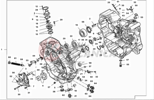 HALF-CRANKCASES PAIR