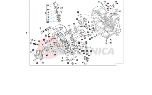 HALF-CRANKCASES PAIR