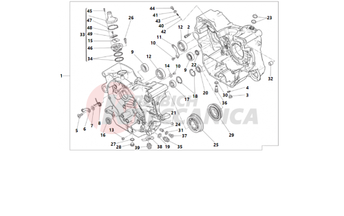 HALF-CRANKCASES PAIR