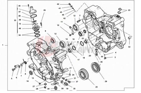 HALF-CRANKCASES PAIR