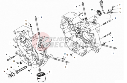 HALF-CRANKCASES PAIR