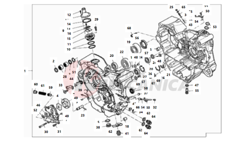 HALF-CRANKCASES PAIR