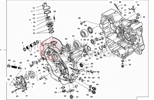 HALF-CRANKCASES PAIR