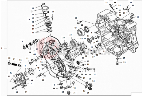 HALF-CRANKCASES PAIR