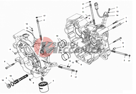 HALF-CRANKCASES PAIR