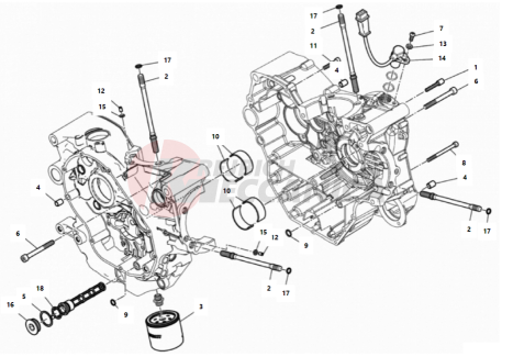 HALF-CRANKCASES PAIR