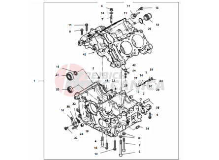 HALF-CRANKCASES PAIR