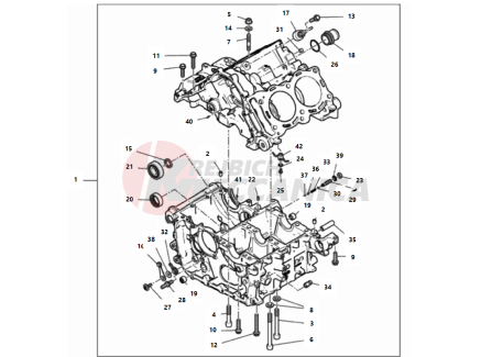 HALF-CRANKCASES PAIR