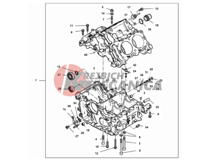 HALF-CRANKCASES PAIR