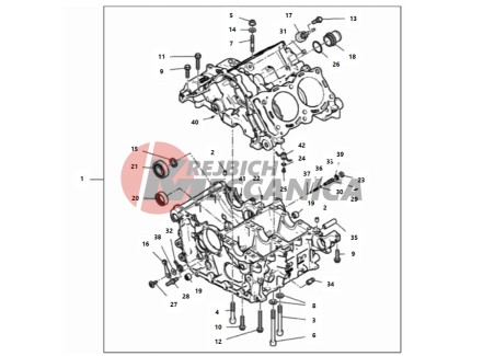 HALF-CRANKCASES PAIR