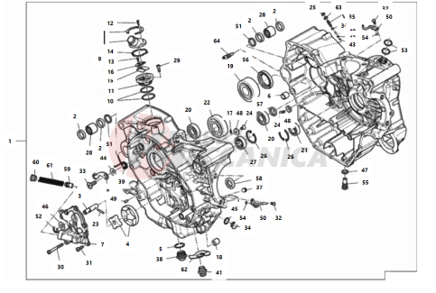 HALF-CRANKCASES PAIR