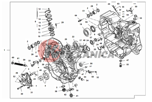 HALF-CRANKCASES PAIR