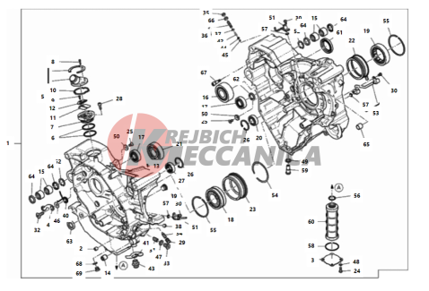 HALF-CRANKCASES PAIR