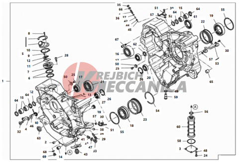 HALF-CRANKCASES PAIR