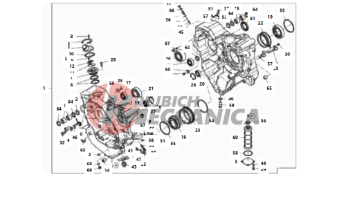 HALF-CRANKCASES PAIR