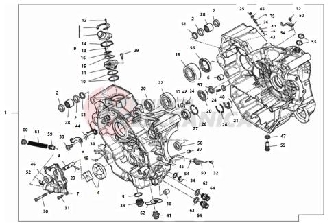 HALF-CRANKCASES PAIR