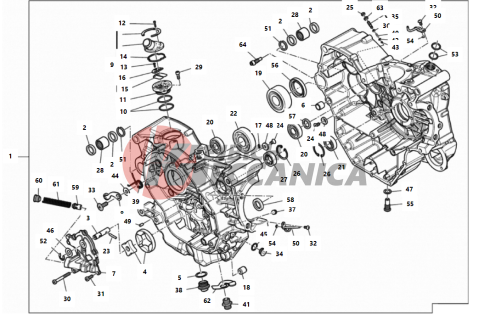 HALF-CRANKCASES PAIR