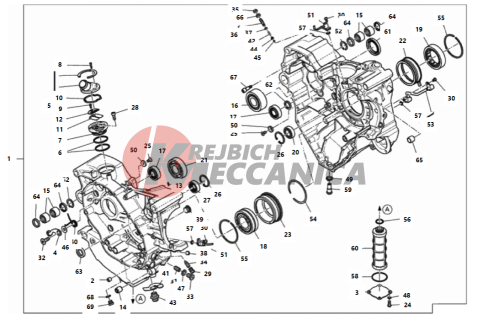 HALF-CRANKCASES PAIR