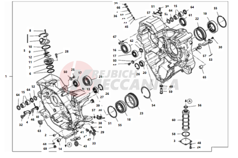 HALF-CRANKCASES PAIR