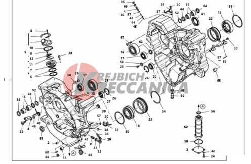 HALF-CRANKCASES PAIR