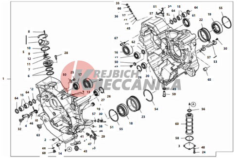 HALF-CRANKCASES PAIR