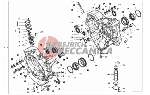 HALF-CRANKCASES PAIR