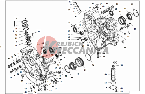 HALF-CRANKCASES PAIR