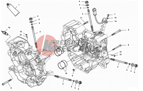 HALF-CRANKCASES PAIR