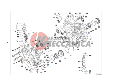 HALF-CRANKCASES PAIR